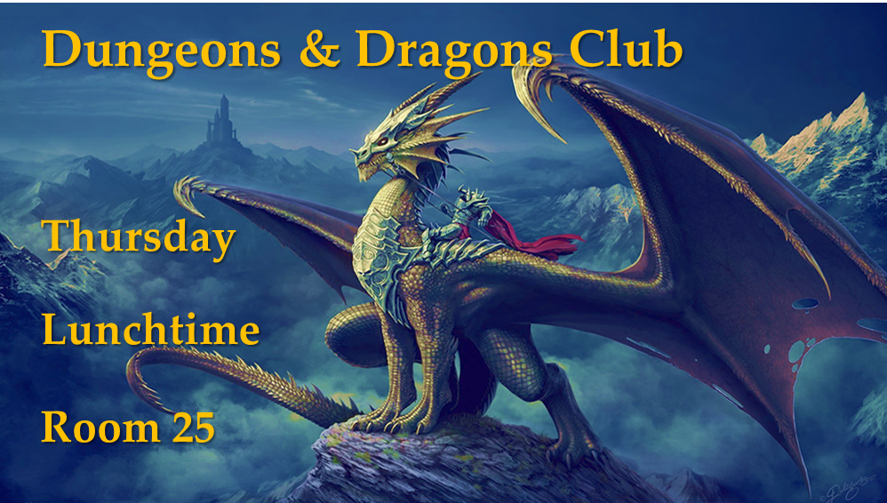 Picture of Dungeons and Dragons Club times and dates